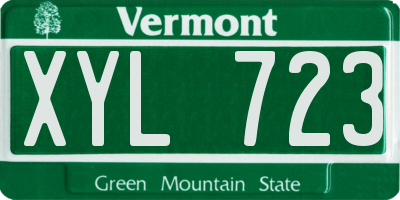 VT license plate XYL723