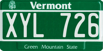 VT license plate XYL726
