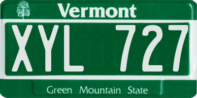 VT license plate XYL727