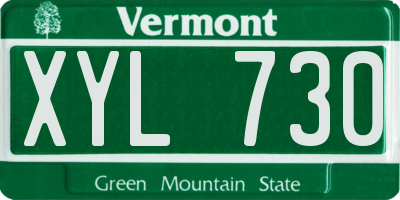 VT license plate XYL730