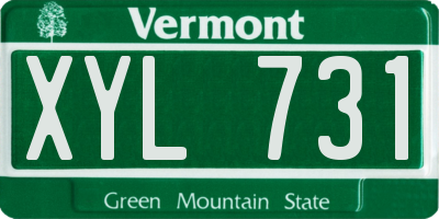 VT license plate XYL731