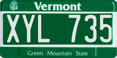 VT license plate XYL735