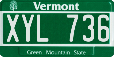 VT license plate XYL736