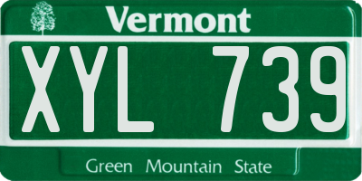 VT license plate XYL739