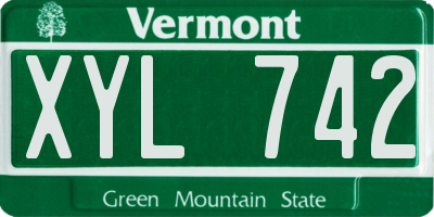 VT license plate XYL742