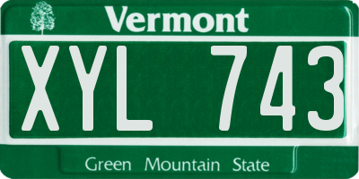 VT license plate XYL743