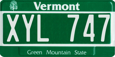 VT license plate XYL747