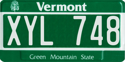 VT license plate XYL748
