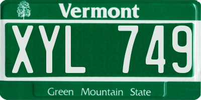 VT license plate XYL749