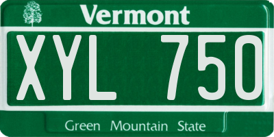 VT license plate XYL750