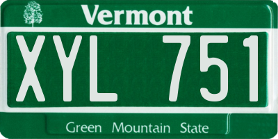 VT license plate XYL751