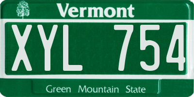 VT license plate XYL754