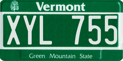 VT license plate XYL755