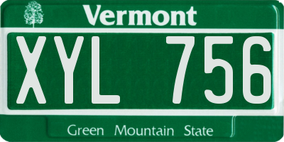 VT license plate XYL756