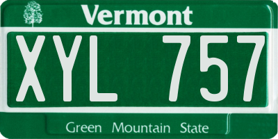 VT license plate XYL757