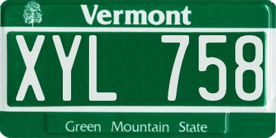 VT license plate XYL758