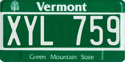 VT license plate XYL759