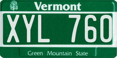 VT license plate XYL760