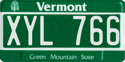 VT license plate XYL766