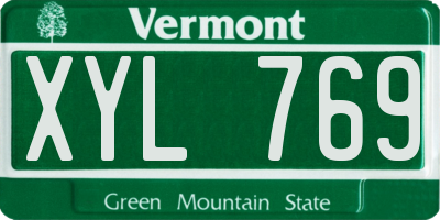 VT license plate XYL769