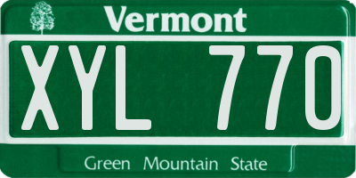 VT license plate XYL770