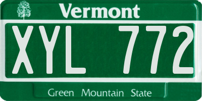 VT license plate XYL772