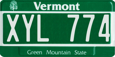 VT license plate XYL774