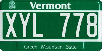 VT license plate XYL778