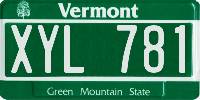 VT license plate XYL781
