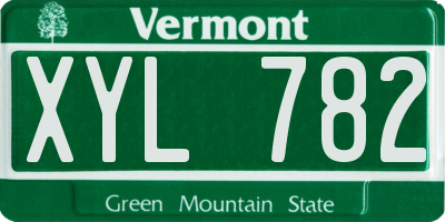VT license plate XYL782