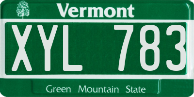 VT license plate XYL783