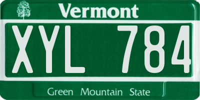 VT license plate XYL784