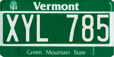 VT license plate XYL785