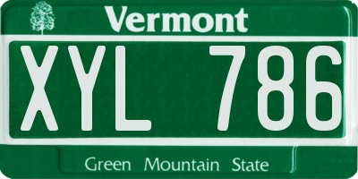 VT license plate XYL786