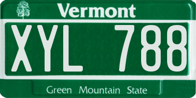 VT license plate XYL788