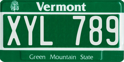 VT license plate XYL789