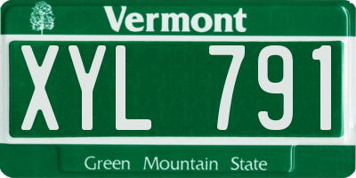 VT license plate XYL791