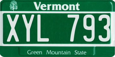 VT license plate XYL793