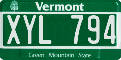 VT license plate XYL794