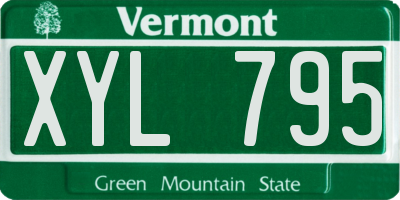 VT license plate XYL795