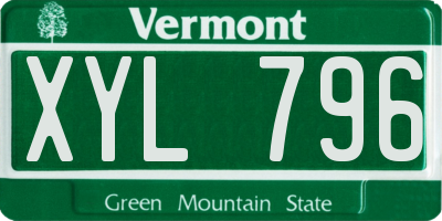 VT license plate XYL796