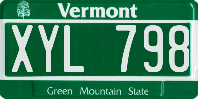 VT license plate XYL798