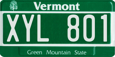 VT license plate XYL801