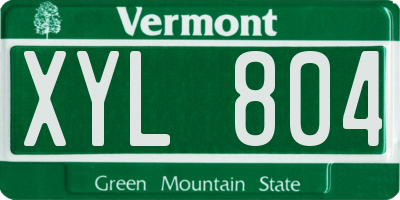 VT license plate XYL804