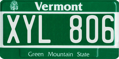 VT license plate XYL806