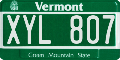 VT license plate XYL807