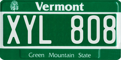 VT license plate XYL808