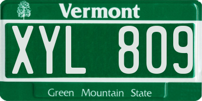 VT license plate XYL809