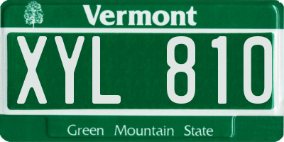 VT license plate XYL810