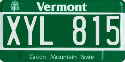 VT license plate XYL815